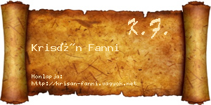 Krisán Fanni névjegykártya